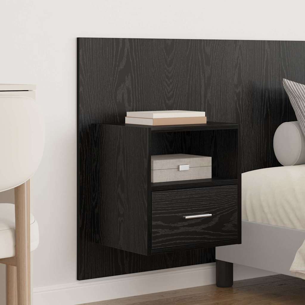 Hoofdbord Met Kast Zwart Eiken 337 x 32,5 x 80 cm Bewerkt hout