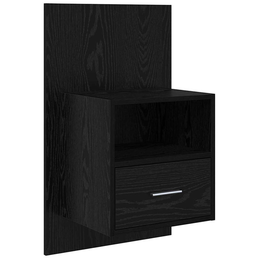 Hoofdbord Met Kast Zwart Eiken 337 x 32,5 x 80 cm Bewerkt hout