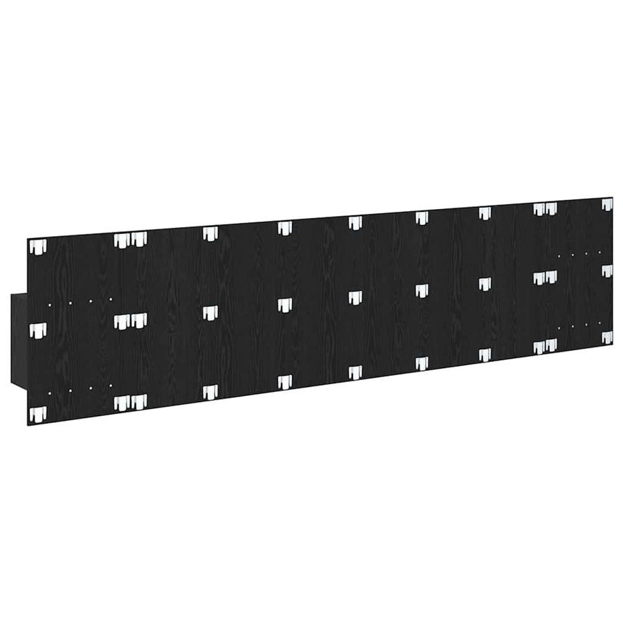 Hoofdbord Met Kast Zwart Eiken 337 x 32,5 x 80 cm Bewerkt hout
