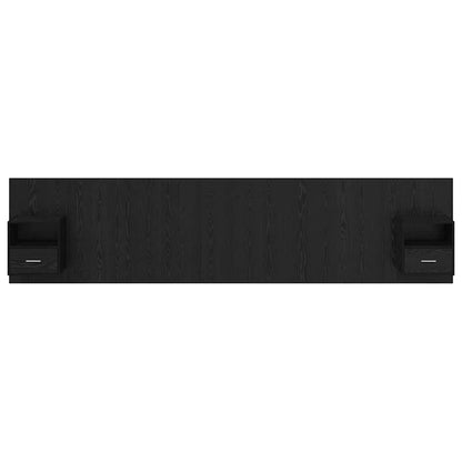 Hoofdbord Met Kast Zwart Eiken 337 x 32,5 x 80 cm Bewerkt hout