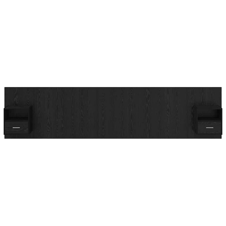 Hoofdbord Met Kast Zwart Eiken 337 x 32,5 x 80 cm Bewerkt hout