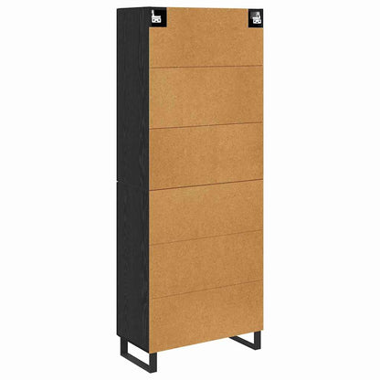Highboard Wandgemonteerd 2 pcs Zwart Eiken Bewerkt hout