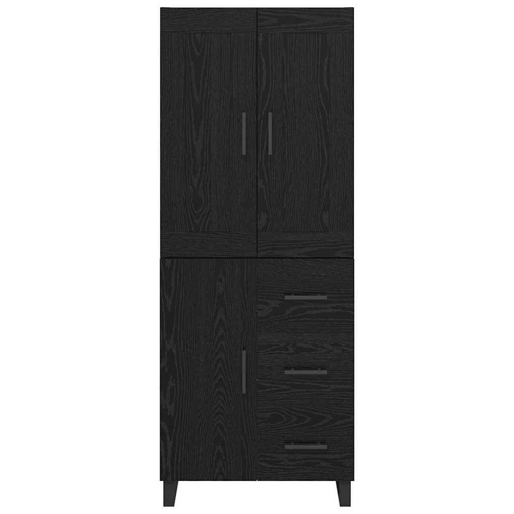Highboard Wandgemonteerd 2 pcs Zwart Eiken Bewerkt hout