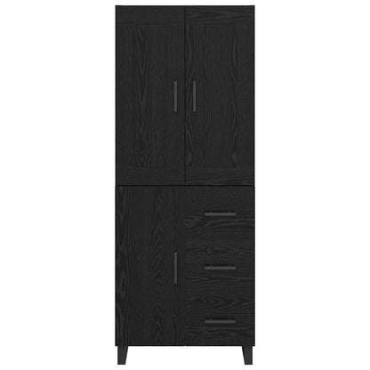 Highboard Wandgemonteerd 2 pcs Zwart Eiken Bewerkt hout