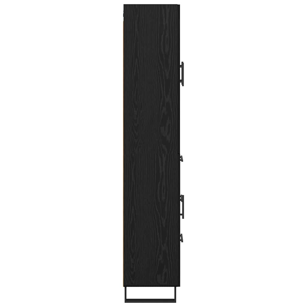 Highboard Wandgemonteerd 2 pcs Zwart Eiken Bewerkt hout