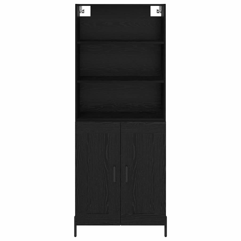 Highboard 2 pcs Zwart eiken 69,5 x 34 x 180 cm Bewerkt hout