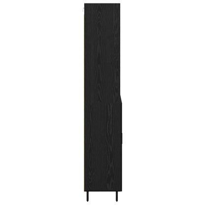 Highboard 2 pcs Zwart eiken 69,5 x 34 x 180 cm Bewerkt hout