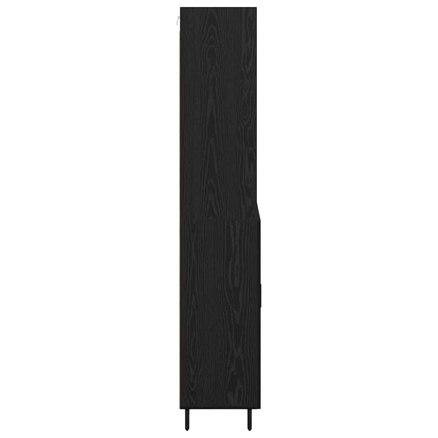 Highboard 2 pcs Zwart eiken 69,5 x 34 x 180 cm Bewerkt hout
