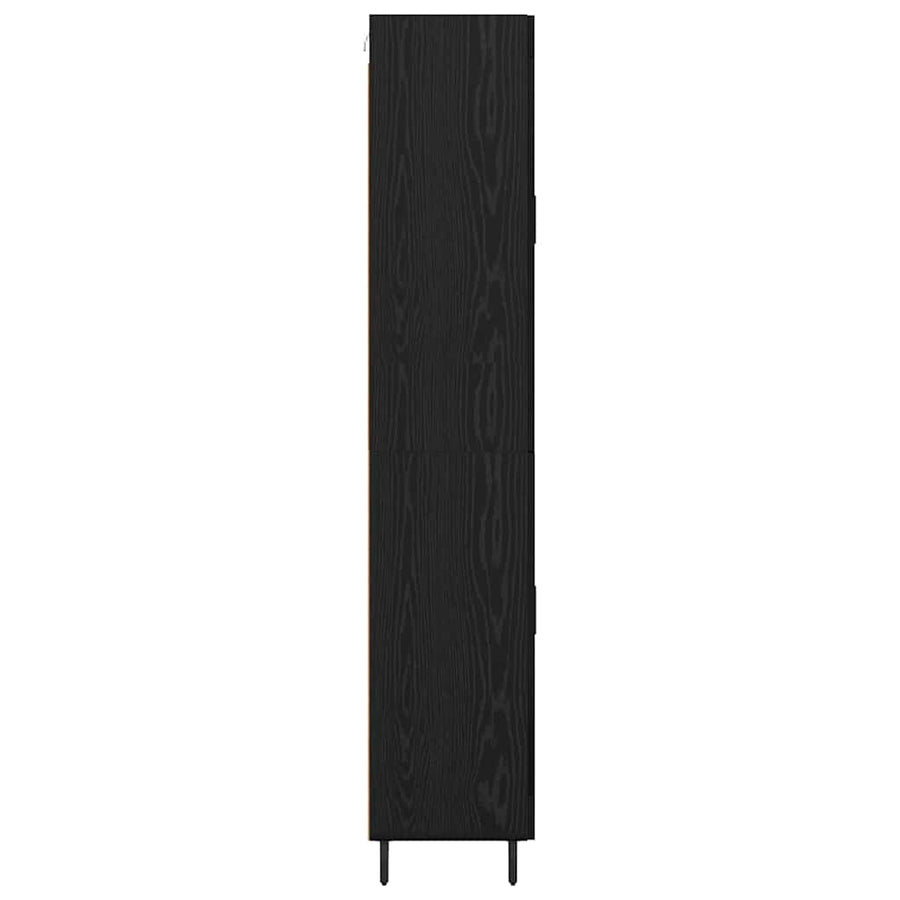 Highboard 2 pcs Zwart Eiken 69,5 x 34 x 180 cm Bewerkt hout