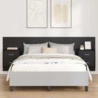 Headboard With Cabinet with drawer 3 pcs Black Oak Engineered Wood