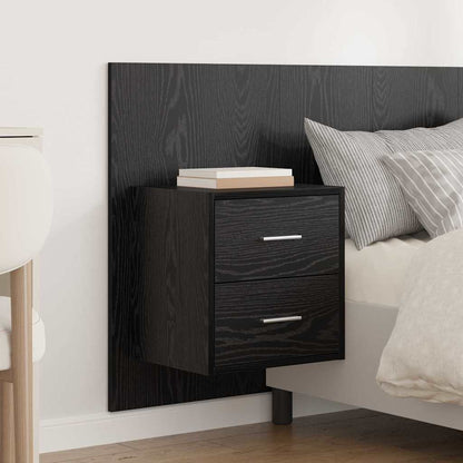 Hoofdbord Met Kast met lade 3 pcs Zwart Eiken Bewerkt hout