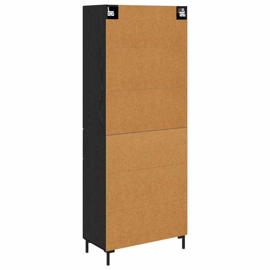 Highboard met lade Zwart Eiken 69,5 x 34 x 180 cm Bewerkt hout