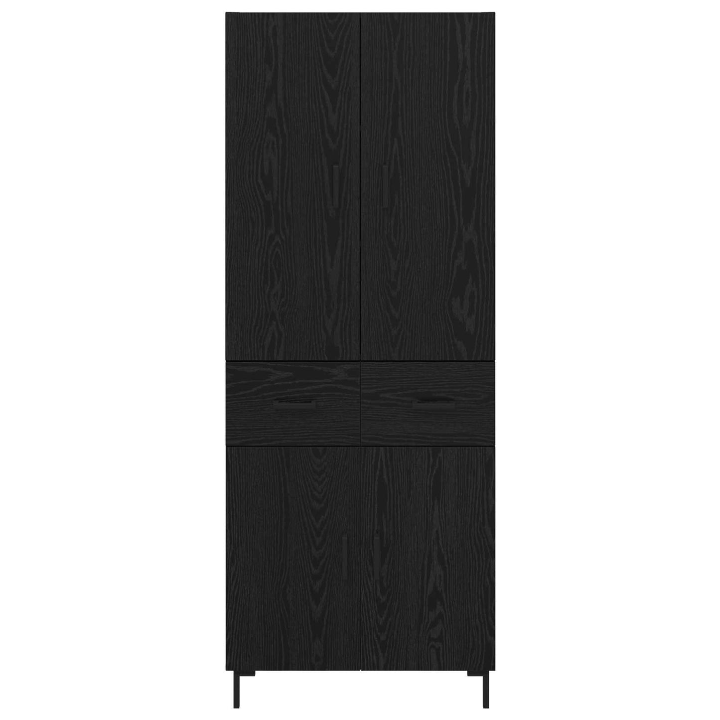 Highboard met lade Zwart Eiken 69,5 x 34 x 180 cm Bewerkt hout
