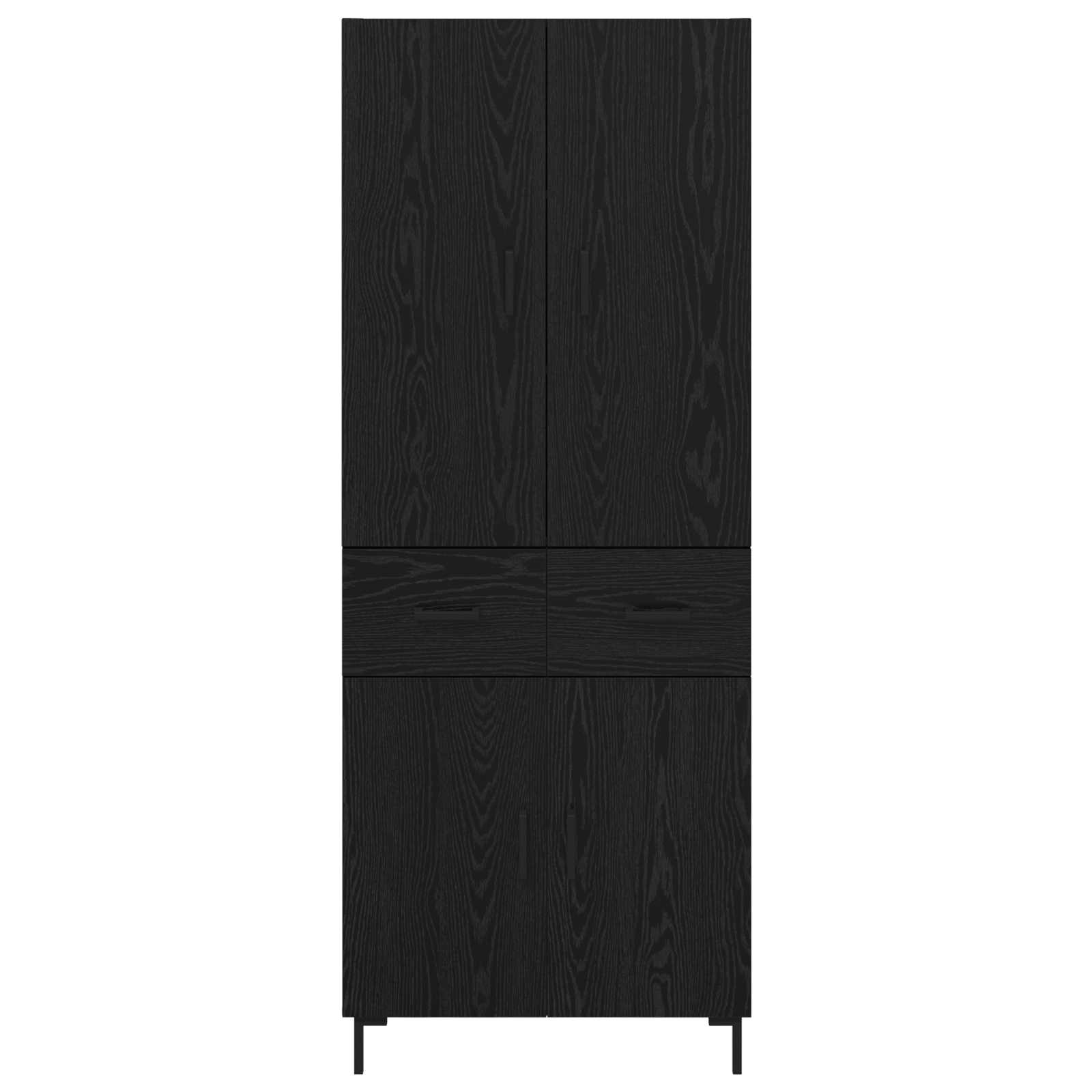Highboard met lade Zwart Eiken 69,5 x 34 x 180 cm Bewerkt hout