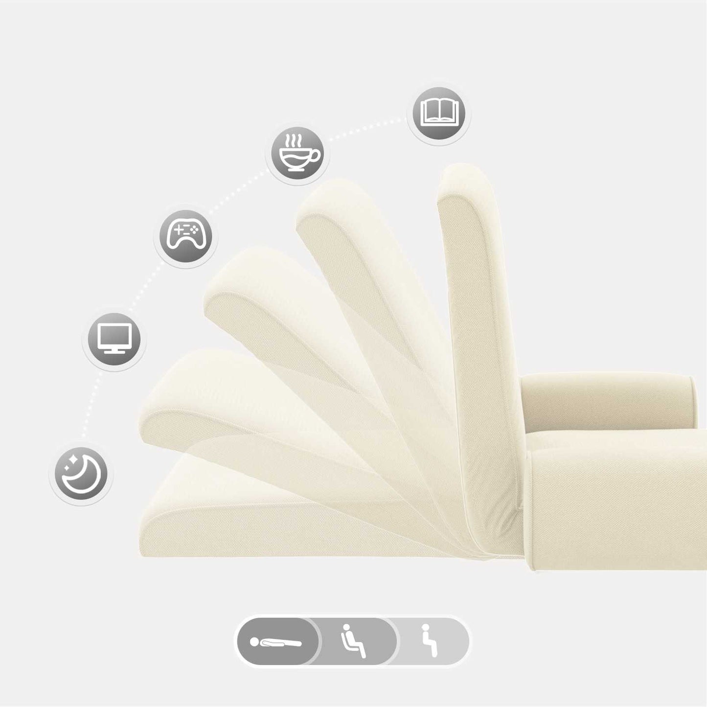 Vloerstoel Crème 68 x 51 x 56 cm Grove Fluweel