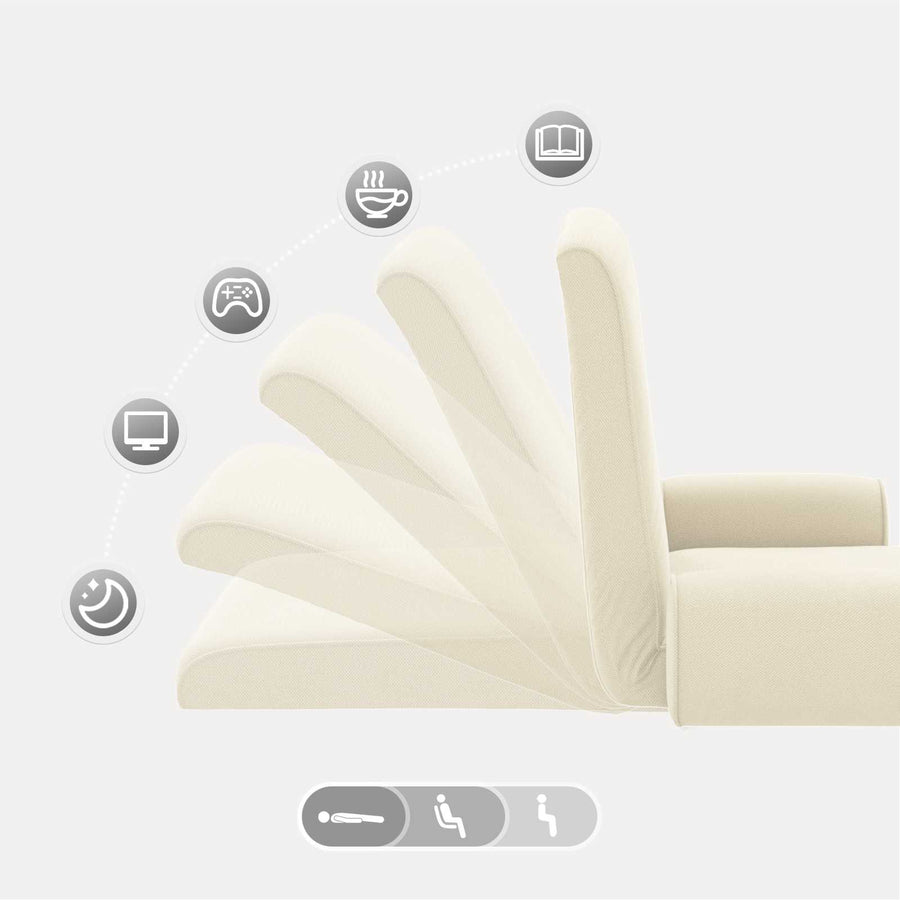 Vloerstoel Crème 68 x 51 x 56 cm Grove Fluweel