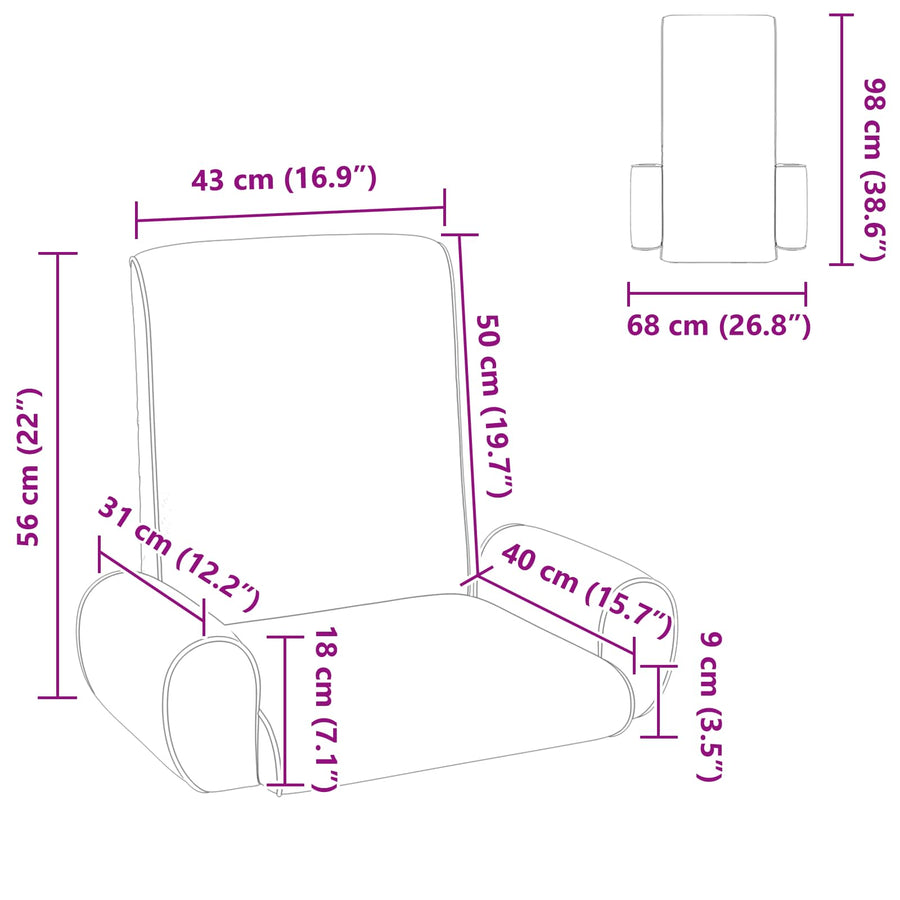 Vloerstoel Crème 68 x 51 x 56 cm Grove Fluweel