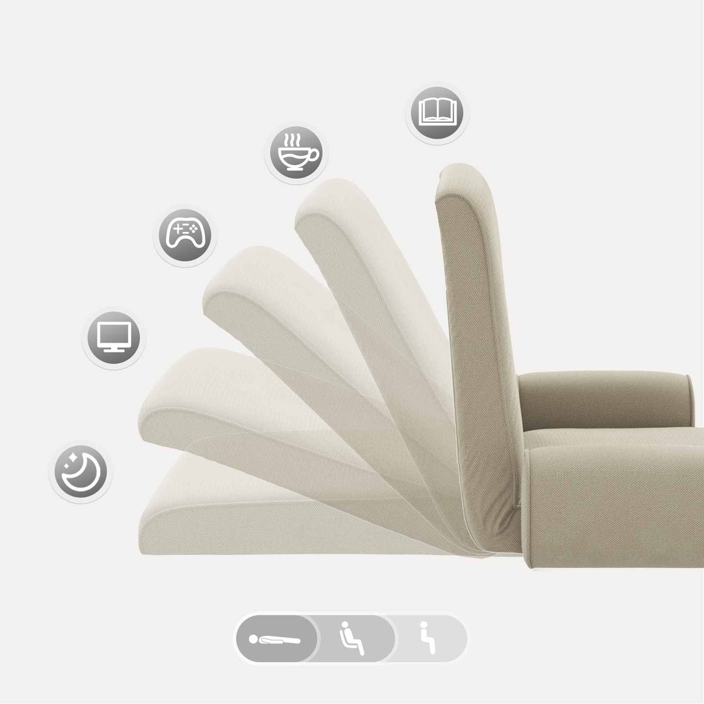 Vloerstoel Zand 68 x 51 x 56 cm Grove Fluweel