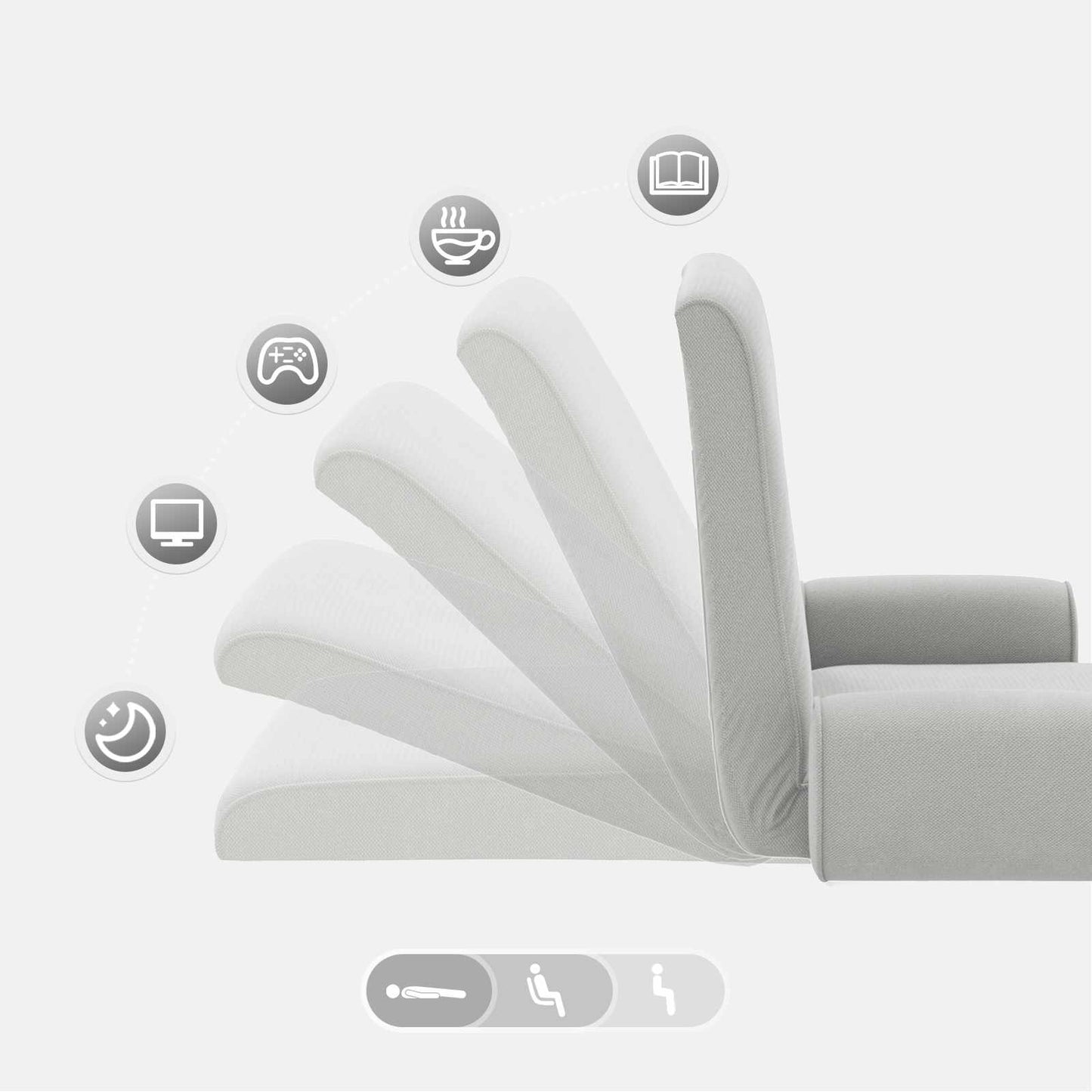 Vloerstoel Lichtgrijs 68 x 51 x 56 cm Grove Fluweel