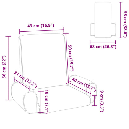 Vloerstoel Donkergrijs 68 x 51 x 56 cm Grove Fluweel