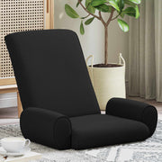 Vloerstoel 68x51x56 cm zwart grove fluweel