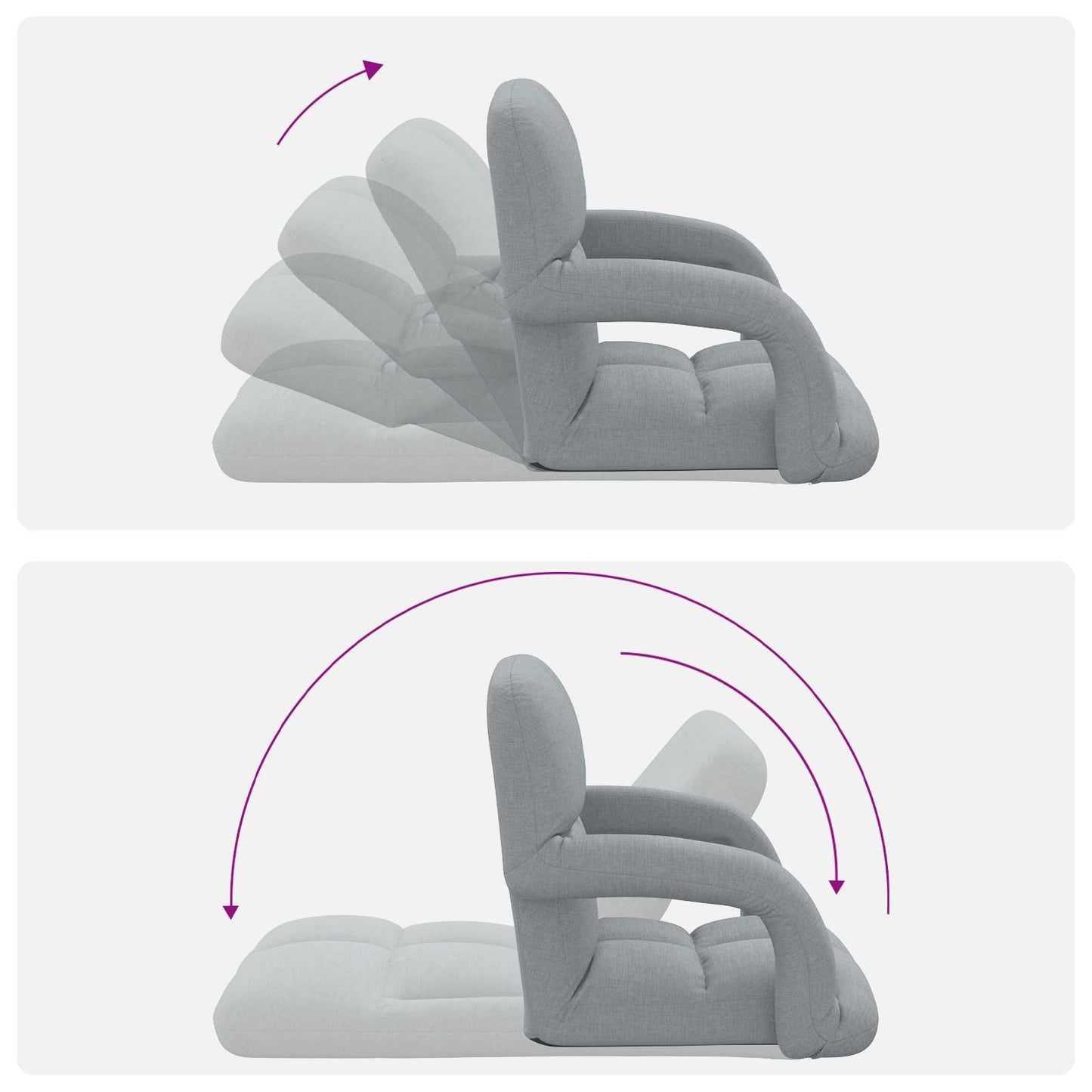 Verstelbare vlo stoelen Lichtgrijs 58 x 62 x 58 cm Stof