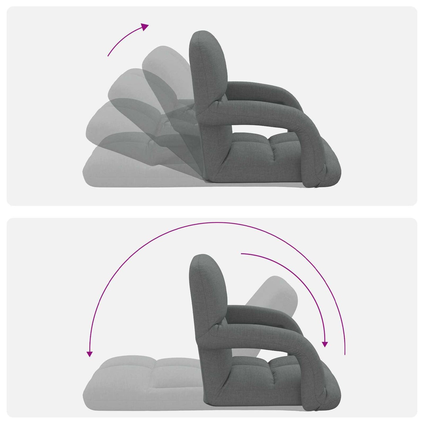 Verstelbare vlo stoelen Donkergrijs 58 x 62 x 58 cm Stof