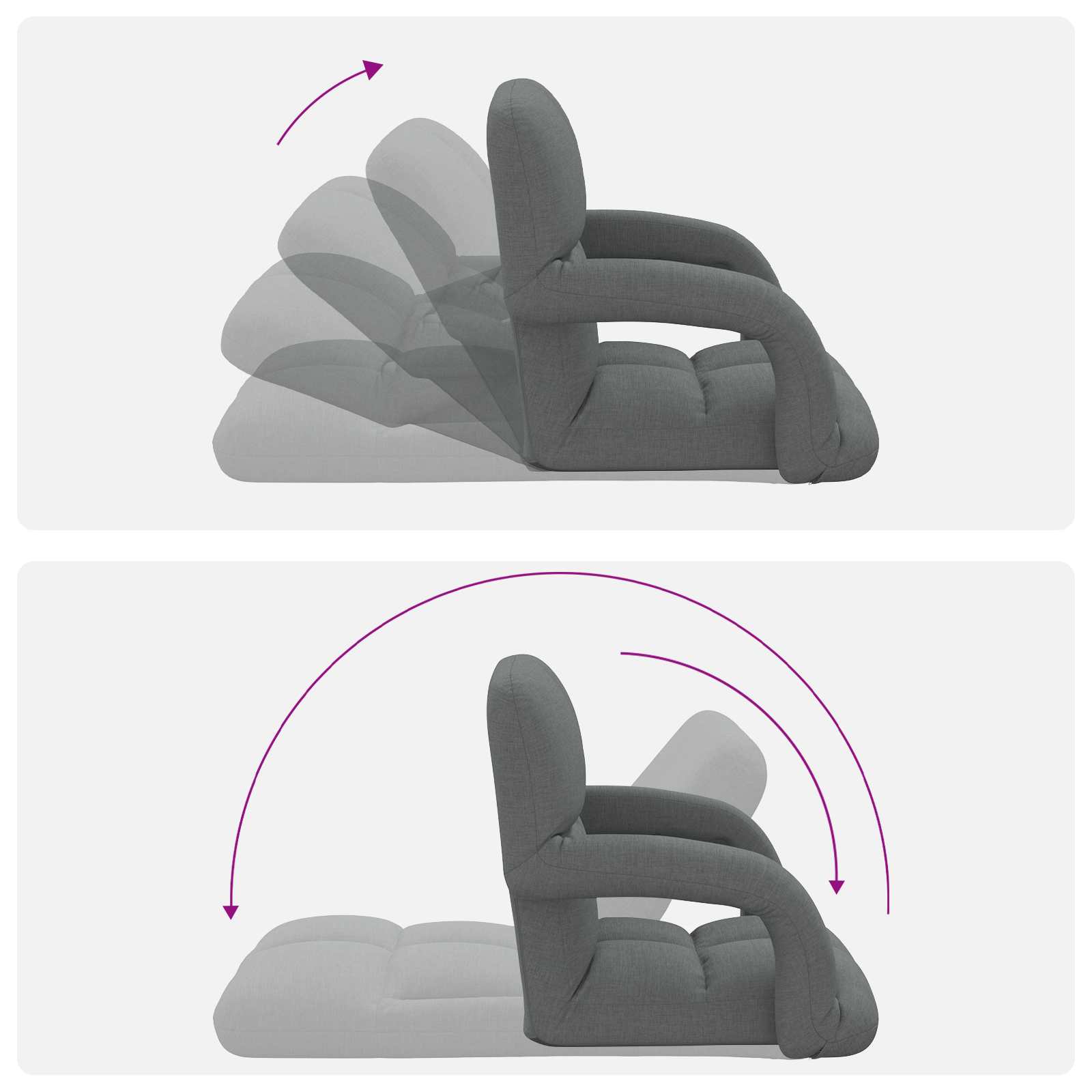 Verstelbare vlo stoelen Donkergrijs 58 x 62 x 58 cm Stof