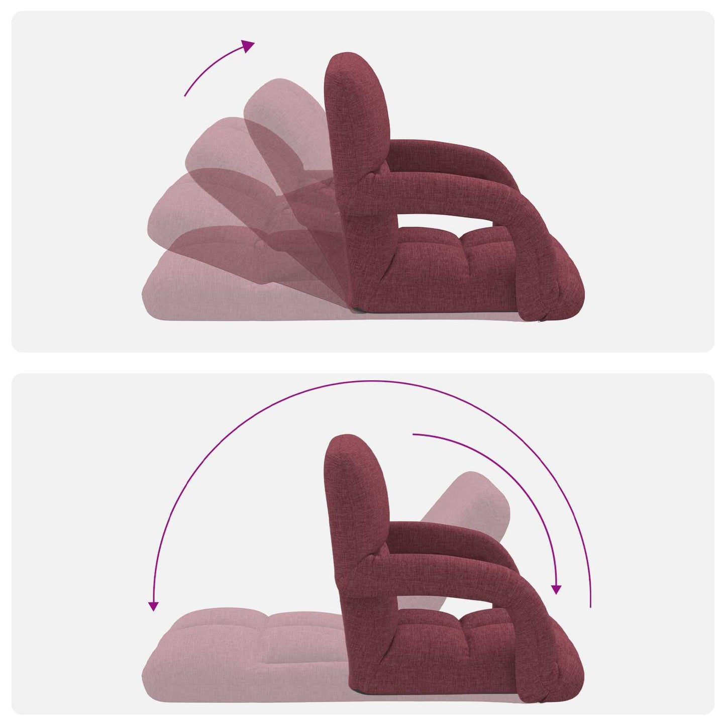 Verstelbare vlo stoelen Wijnrood 58 x 62 x 58 cm Stof