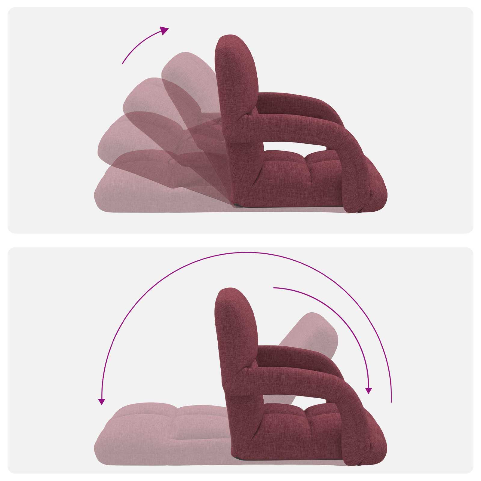 Verstelbare vlo stoelen Wijnrood 58 x 62 x 58 cm Stof