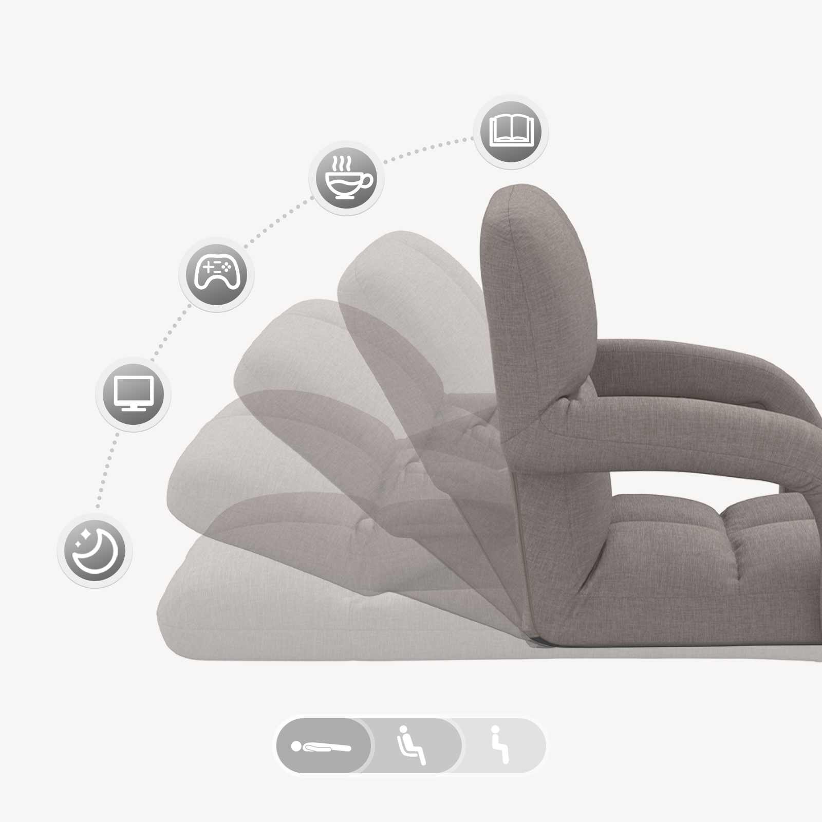 Verstelbare vlo stoelen Taupe 58 x 62 x 58 cm Stof