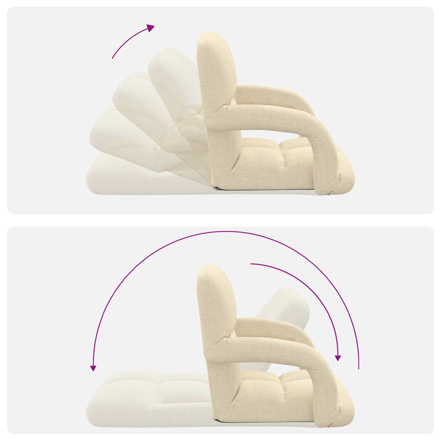 Verstelbare vlo stoelen Crèmekleurig 58 x 62 x 58 cm Stof