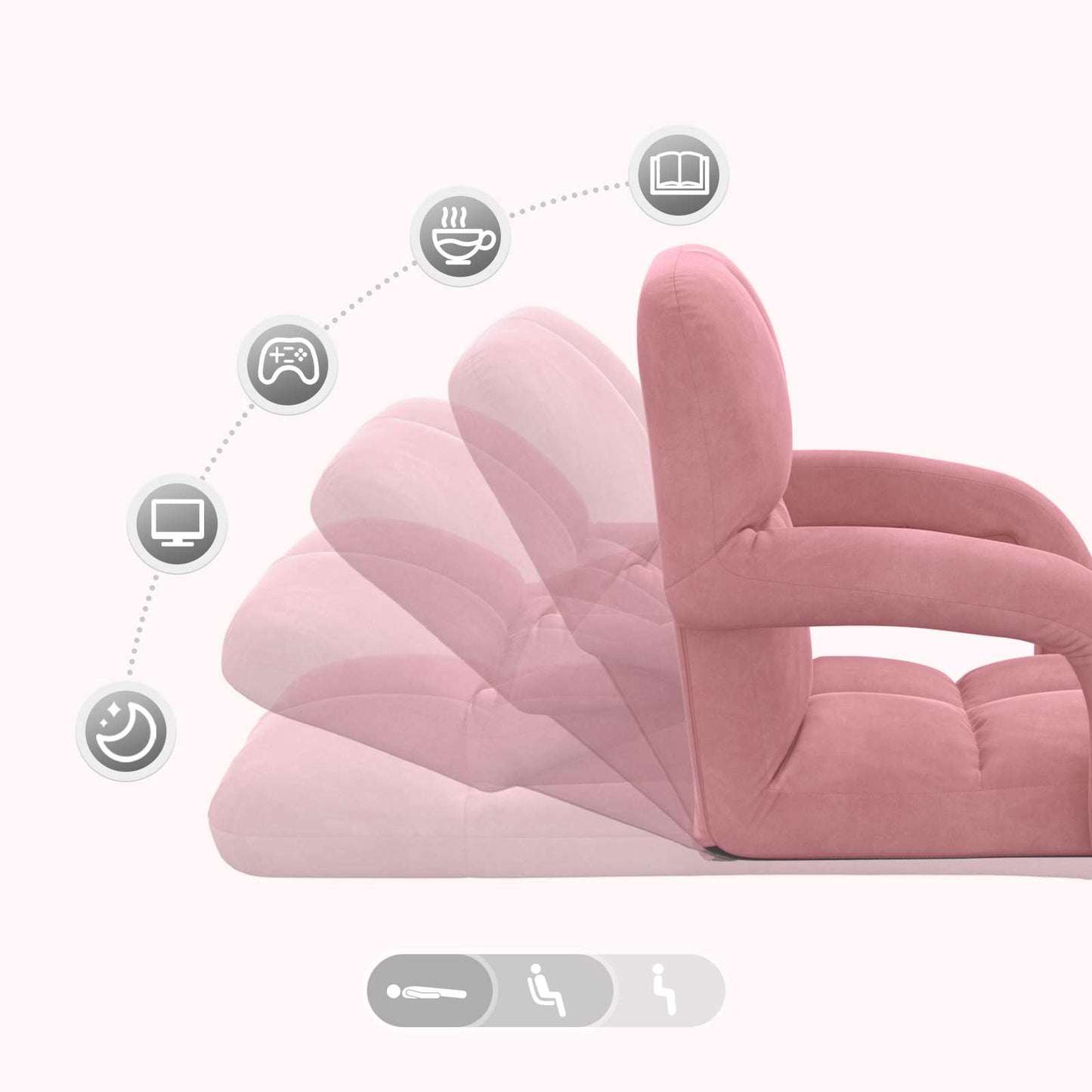 Vloerstoel Roze 58 x 62 x 58 cm Fluweel