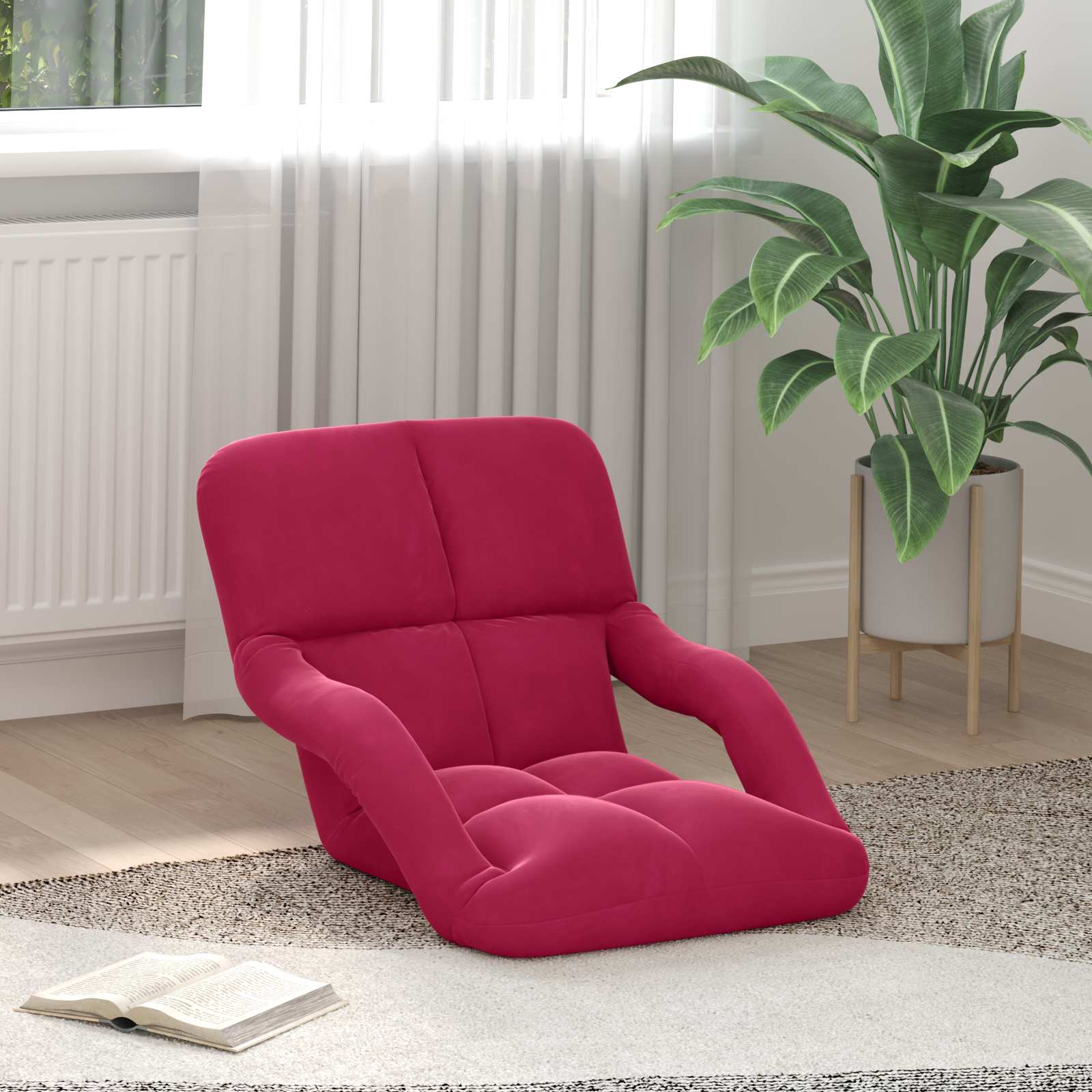 Vloerstoel Wijnrood 58 x 62 x 58 cm Fluweel