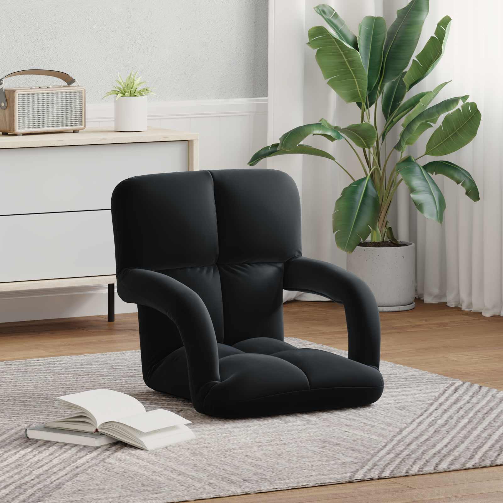 Vloerstoel Zwart 58 x 62 x 58 cm Fluweel