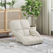 Vloerstoel crème 58x62x58 cm fluweel
