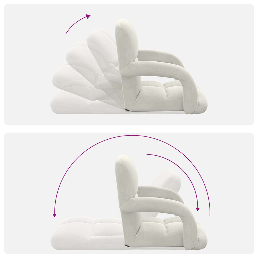 Vloerstoel Crème 58 x 62 x 58 cm Fluweel