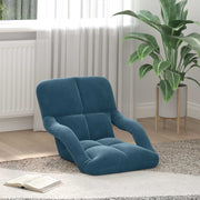 Vloerstoel blauw 58x62x58 cm fluweel