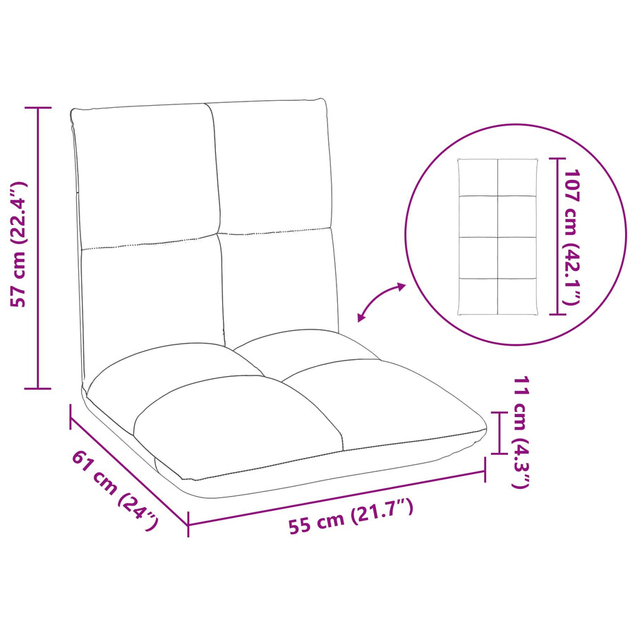 Vloerstoel Zwart 50 x 61 x 57 cm Fluweel
