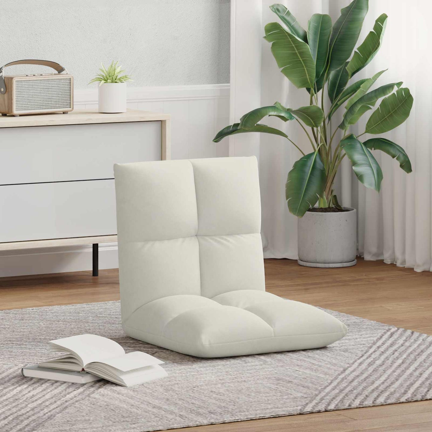 Vloerstoel Crème 50 x 61 x 57 cm Fluweel