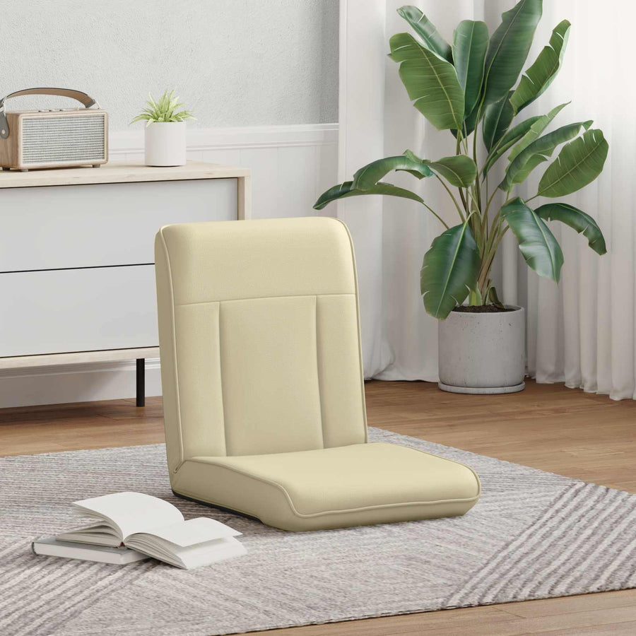 Vloerstoel Crème 50 x 73 x 60 cm Nep Leer