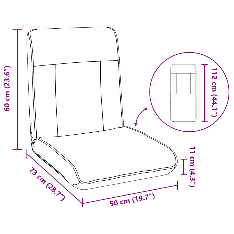Vloerstoel Zwart 50 x 73 x 60 cm Nep Leer