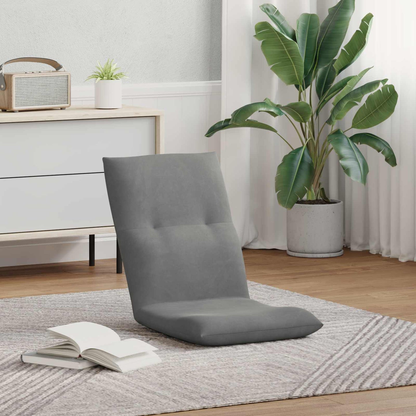 Vloerstoel Donkergrijs 46 x 50 x 61 cm Fluweel