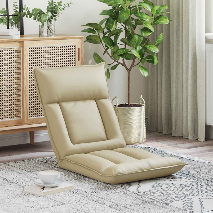 Vloerstoel Crème 55 x 61 x 70 cm Nep Leer