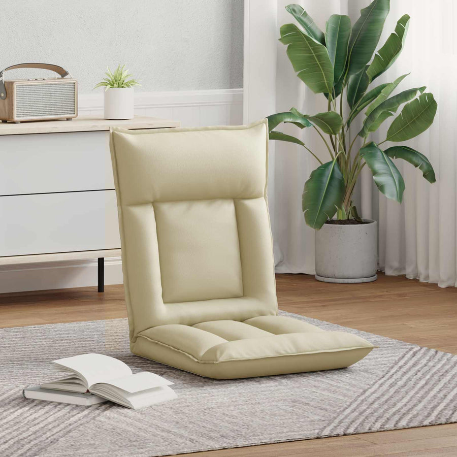 Vloerstoel Crème 55 x 61 x 70 cm Nep Leer