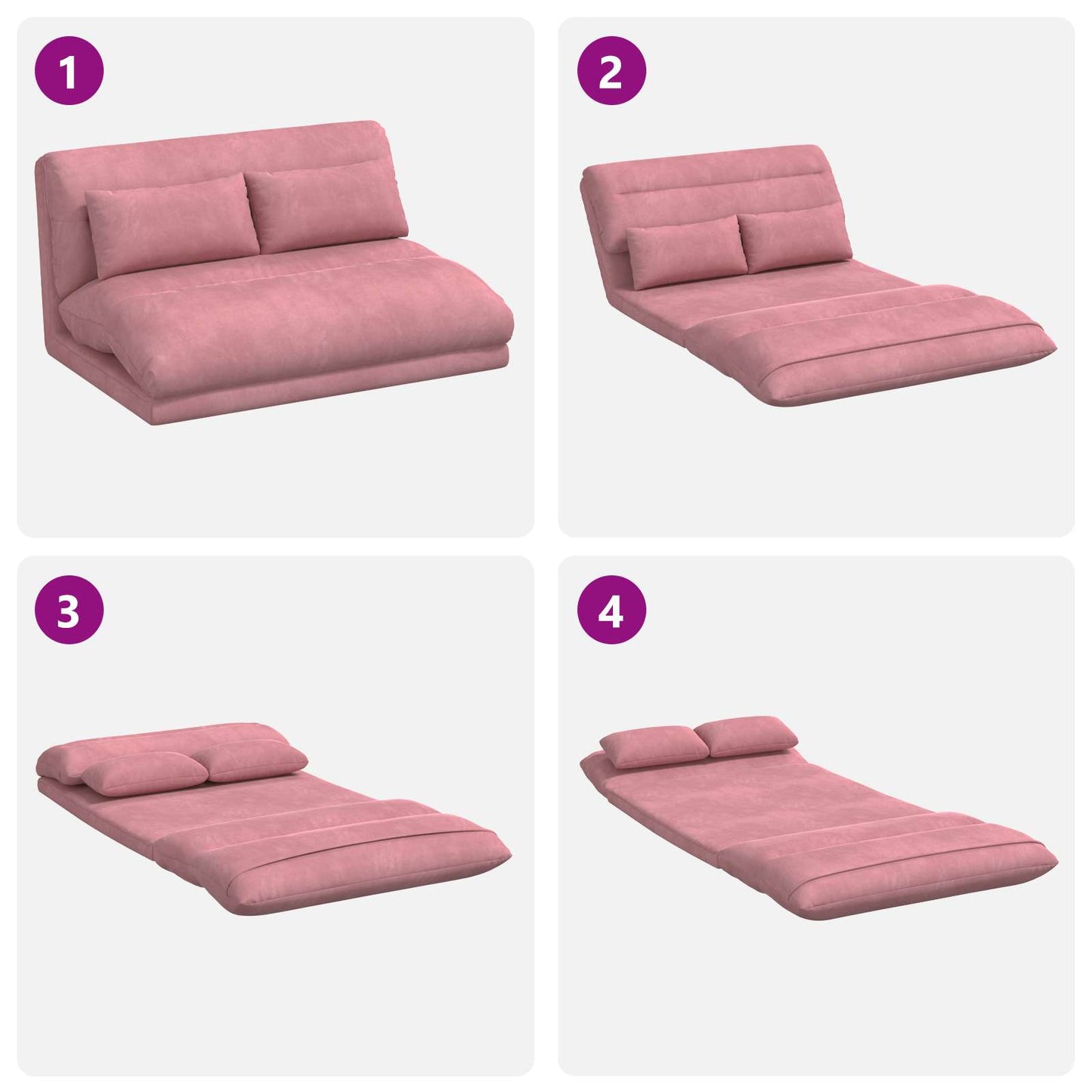 Vloerstoel Roze 110 x 82 x 55 cm Fluweel