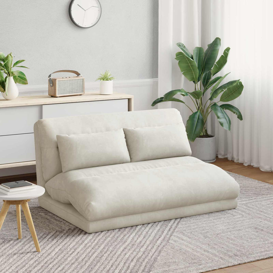 Vloerstoel Crème 110 x 82 x 55 cm Fluweel