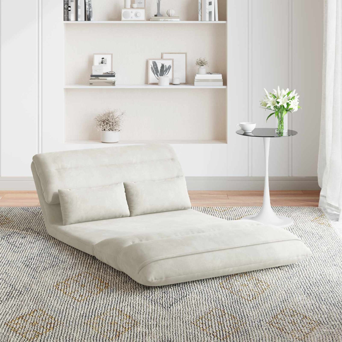 Vloerstoel Crème 110 x 82 x 55 cm Fluweel