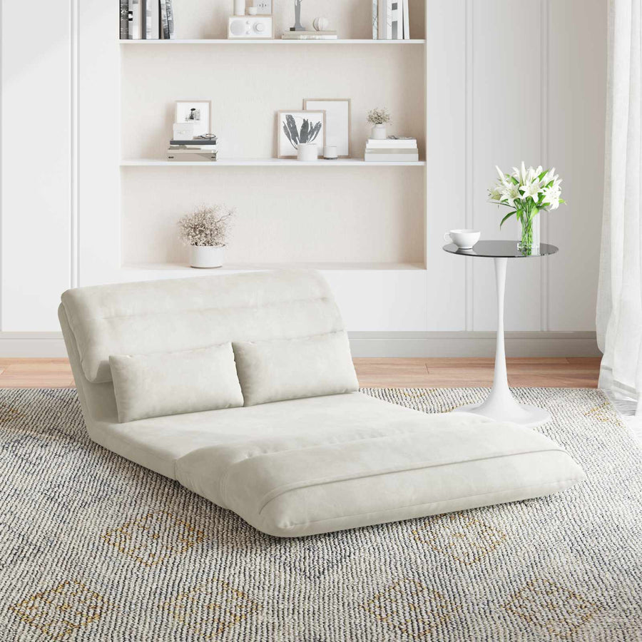 Vloerstoel Crème 110 x 82 x 55 cm Fluweel
