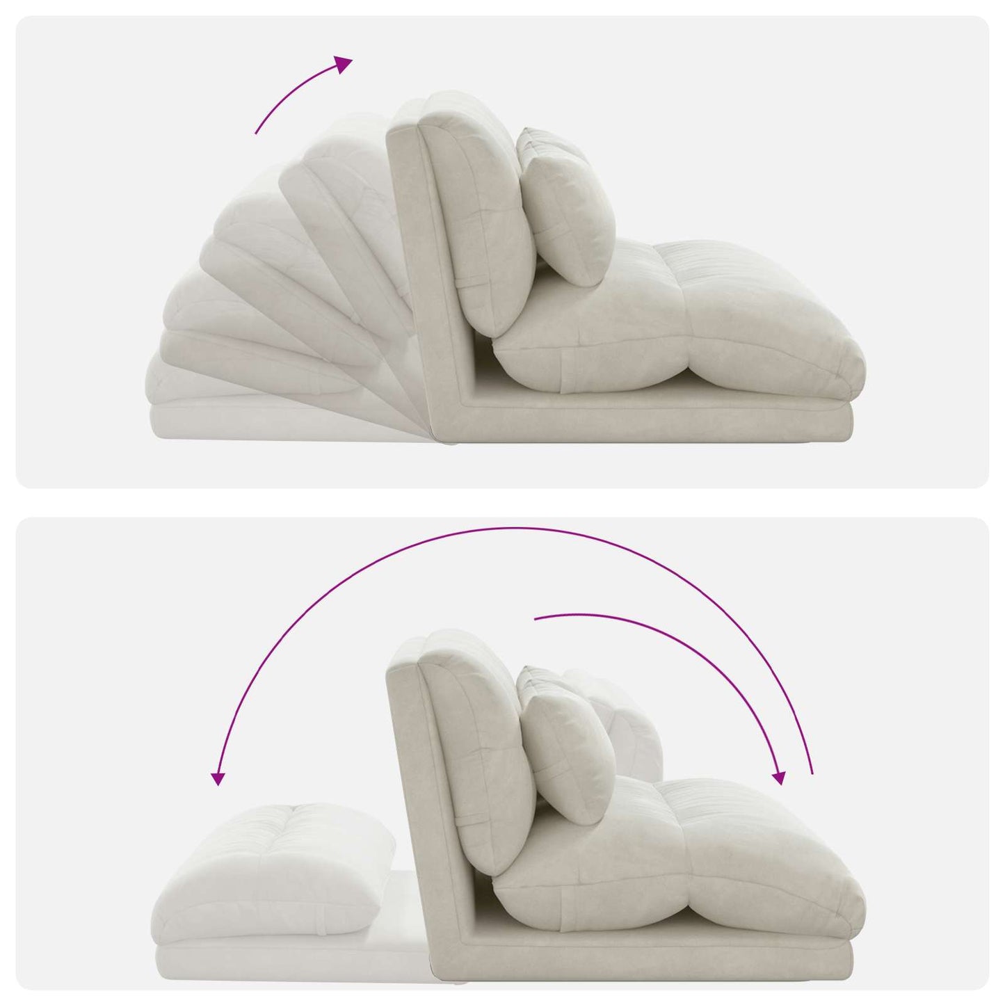 Vloerstoel Crème 110 x 82 x 55 cm Fluweel
